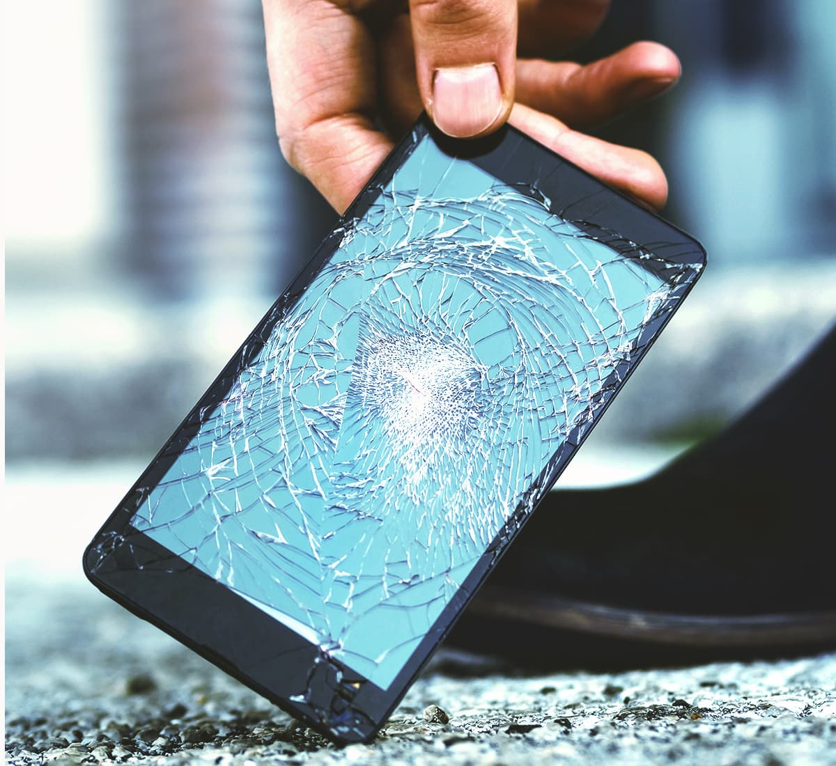 Cracked phone screen